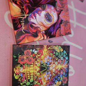 Vibrant Day of the Dead Sugar Skull Art Palette Duo